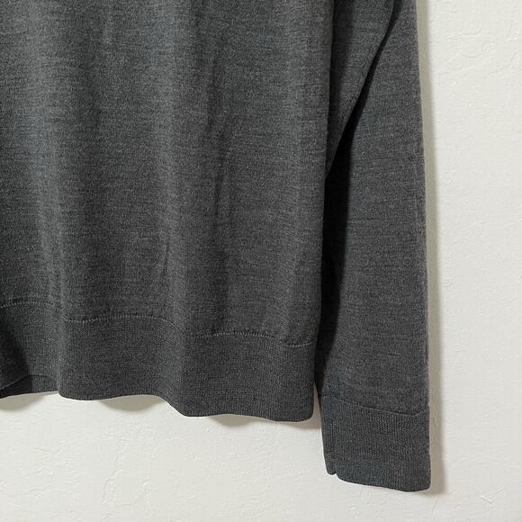 Brooks Brothers SaxXon Merino Wool Sweater Men's Size M Gray Academia Corpcore - Picture 4 of 6